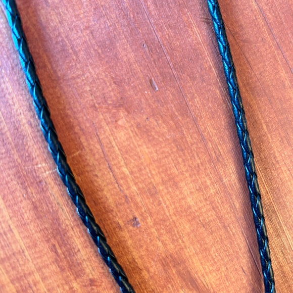 Napier leather braided cord initial necklace - Picture 4 of 6